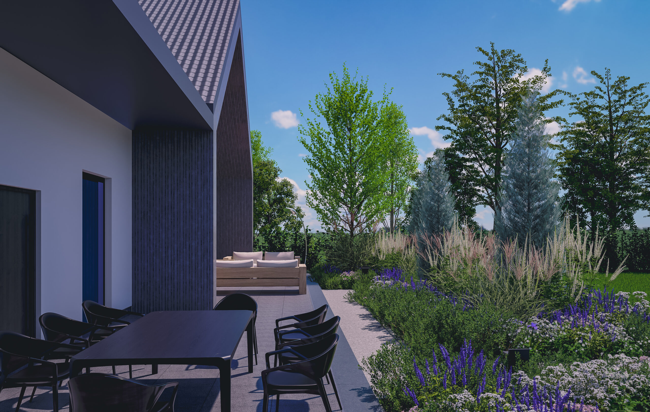 Wizualizacja ogród nowoczesny