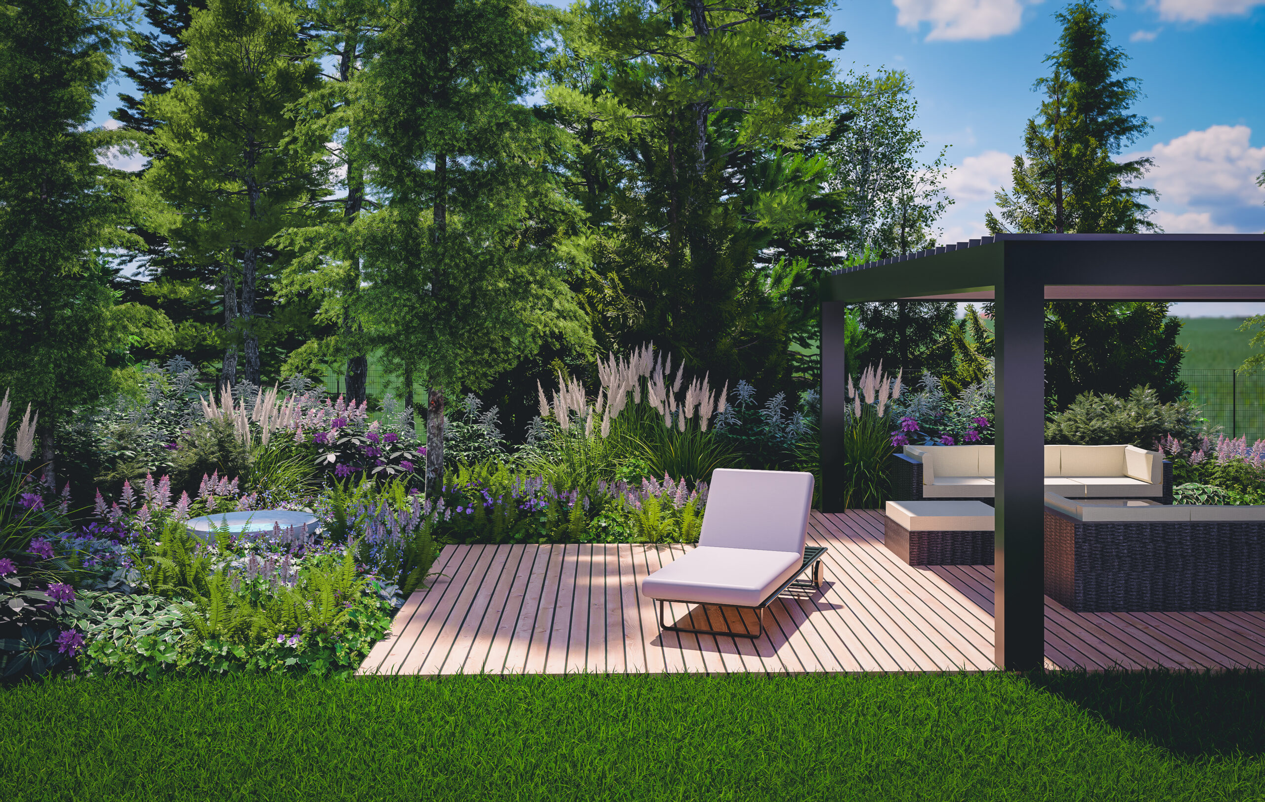 wizualizacja ogród leśny