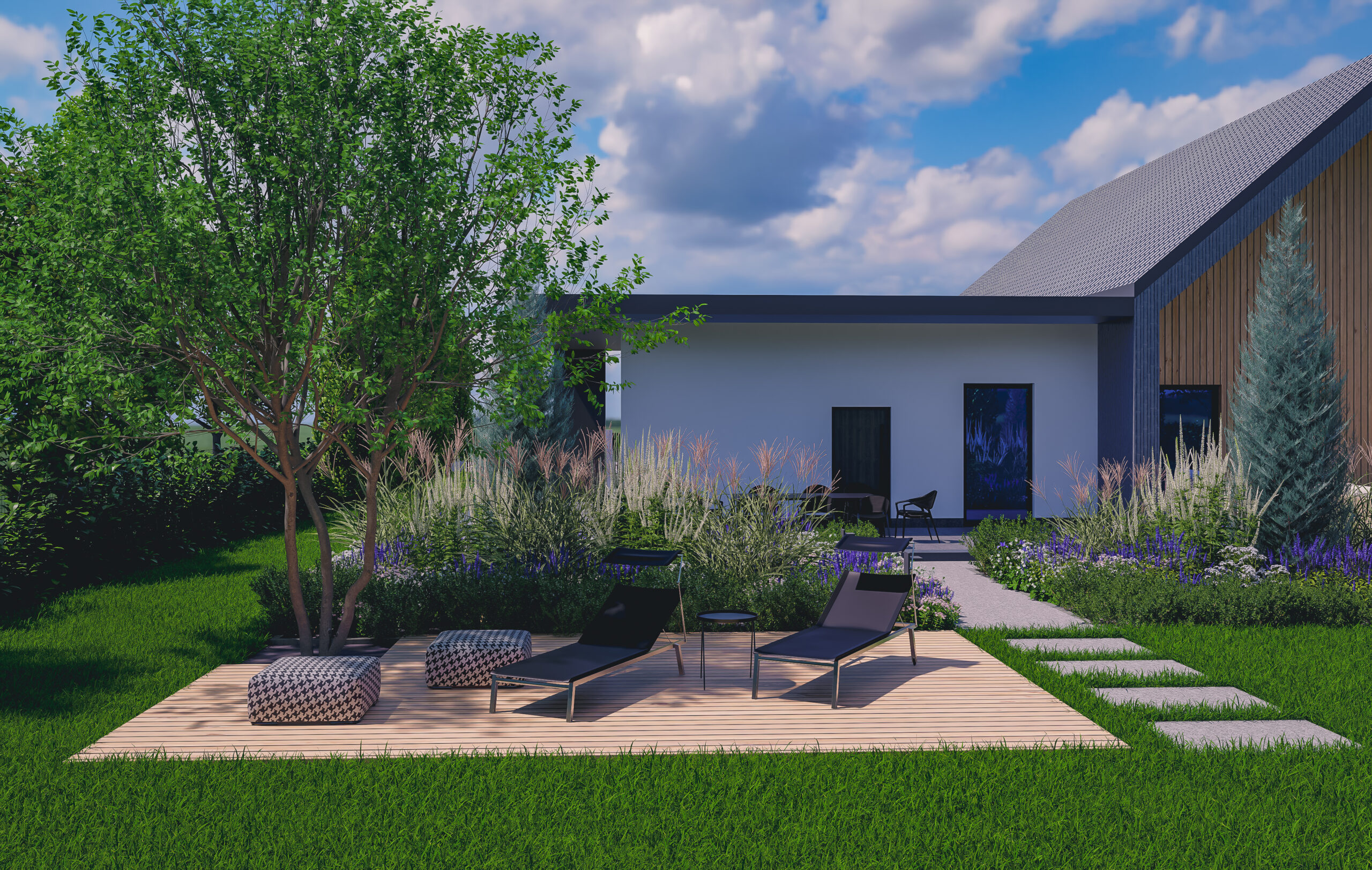 Wizualizacja ogród nowoczesny