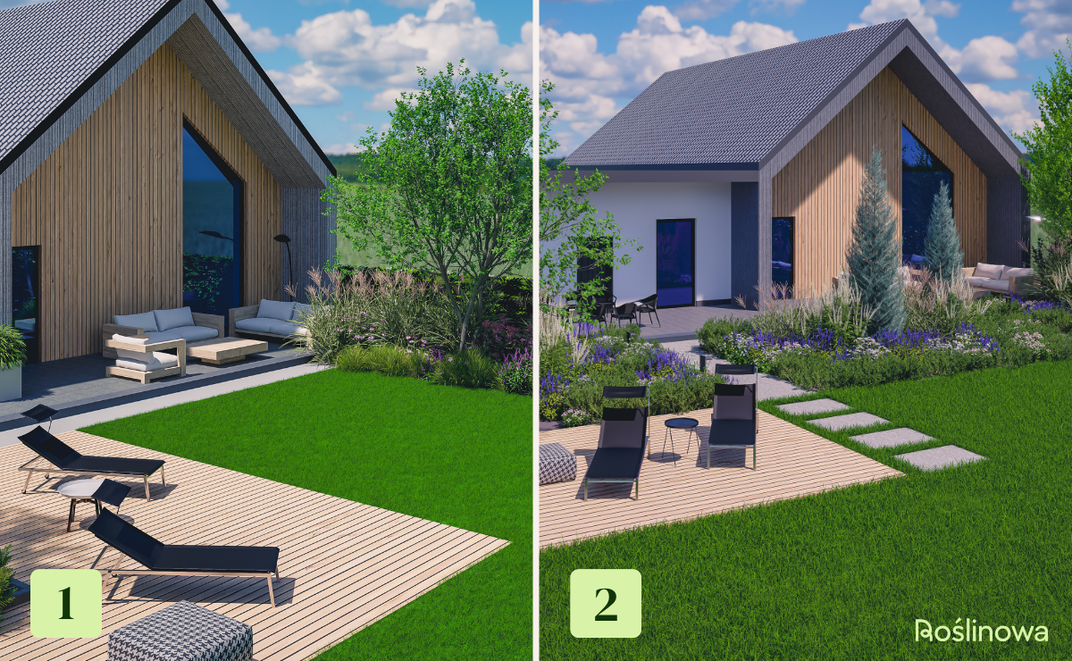 porównanie 2 koncepcji na jeden ogród